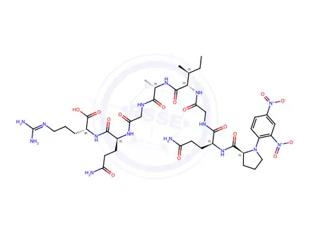 Chemical structure of Dnp-Pro-Gln-Gly-Ile-Ala-Gly-Gln-D-Arg-OH