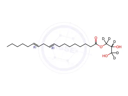 Chemical structure of 1-Linoleoyl-rac-glycerol-d5