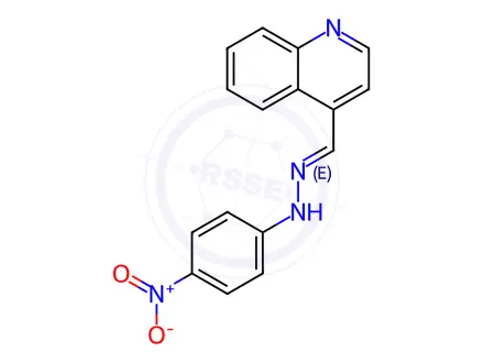 Chemical structure of 4-((2-(4-Nitrophenyl)hydrazono)methyl)quinoline