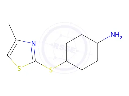 Chemical structure of 4-((4-Methylthiazol-2-yl)thio)cyclohexan-1-amine