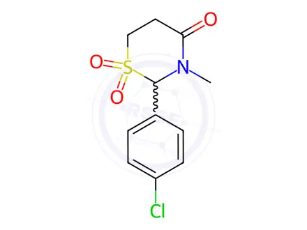 Chemical structure of Chlormezanone in methanol