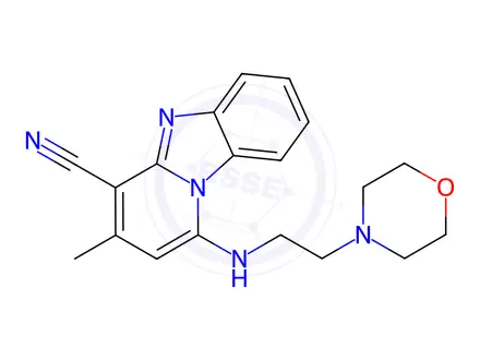 Chemical structure of 3-methyl-1-((2-morpholinoethyl)amino)benzo[4,5]imidazo[1,2-a]pyridine-4-carbonitrile