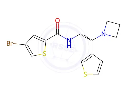 Chemical structure of N-(2-(Azetidin-1-yl)-2-(thiophen-3-yl)ethyl)-4-bromothiophene-2-carboxamide