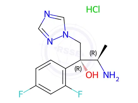 Chemical structure of (αR)-α-[(1R)-1-Aminoethyl]-α-(2,4-difluorophenyl)-1H-1,2,4-triazole-1-ethanol Hydrochloride