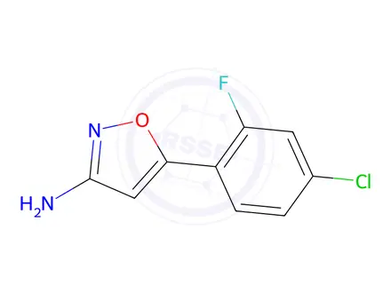 Chemical structure of 5-(4-Chloro-2-fluorophenyl)isoxazol-3-amine