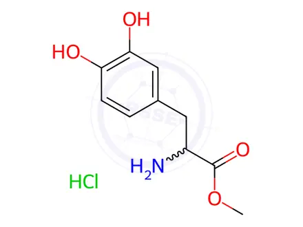 Chemical structure of Methyl 2-amino-3-(3,4-dihydroxyphenyl)propanoate