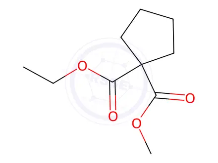 Chemical structure of 1-O'-ethyl 1-O-methyl cyclopentane-1,1-dicarboxylate