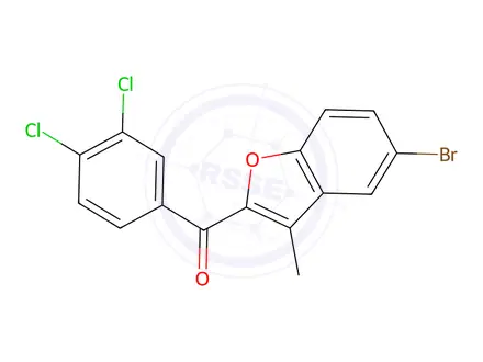 Chemical structure of (5-Bromo-3-methyl-1-benzofuran-2-yl)(3,4-dichlorophenyl)methanone