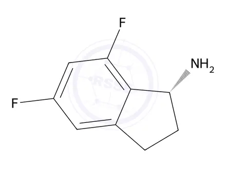 Chemical structure of (R)-5,7-difluoro-2,3-dihydro-1H-inden-1-amine