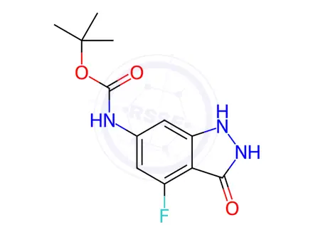 Chemical structure of Tert-butyl-4-fluoro-3-hydroxy-1H-indazol-6-ylcarbamate