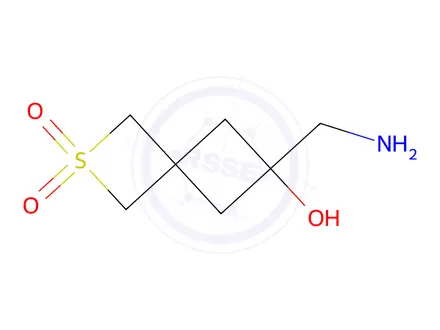 Chemical structure of 6-(Aminomethyl)-6-hydroxy-2-thiaspiro[3.3]Heptane 2,2-dioxide