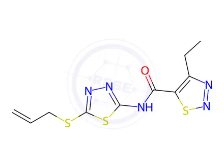 Chemical structure of N-(5-(Allylthio)-1,3,4-thiadiazol-2-yl)-4-ethyl-1,2,3-thiadiazole-5-carboxamide