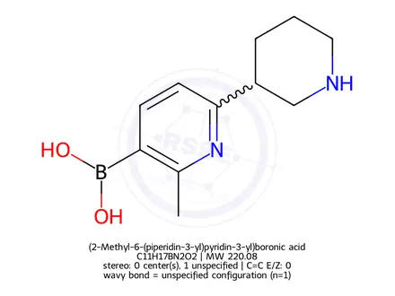 Chemical structure of (2-Methyl-6-(piperidin-3-yl)pyridin-3-yl)boronic acid