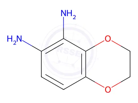 Chemical structure of 2,3-Dihydro-1,4-benzodioxine-5,6-diamine dihydrochloride