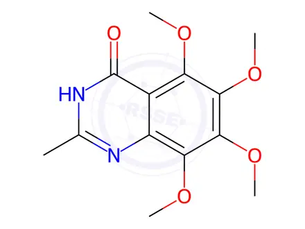 Chemical structure of 4(1H)-Quinazolinone, 5,6,7,8-tetramethoxy-2-methyl-(9CI)