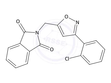 Chemical structure of 2-((3-(2-Chlorophenyl)isoxazol-5-yl)methyl)isoindoline-1,3-dione