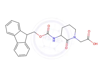 Chemical structure of Fmoc-(R,S)-3-1-carboxymethyl-2-valerolactame