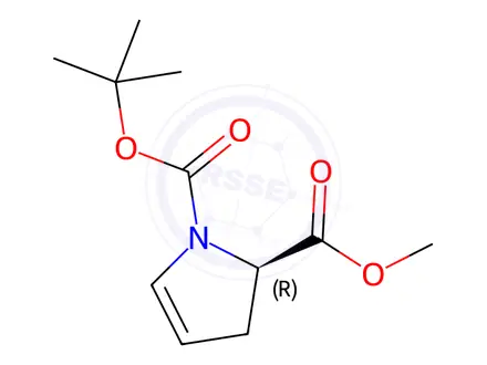 Chemical structure of O1-tert-butyl O2-methyl (2R)-2,3-dihydropyrrole-1,2-dicarboxylate