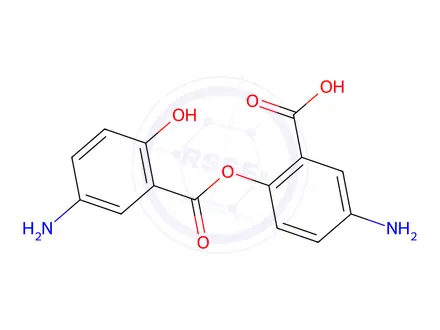Chemical structure of 5-Amino-2-((5-amino-2-hydroxybenzoyl)oxy)benzoic Acid