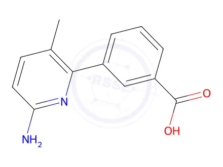Chemical structure of 3-(6-Amino-3-methylpyridin-2-yl)benzoic acid