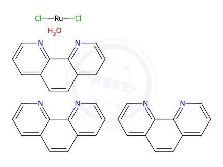 Chemical structure of DICHLOROTRIS(1,10-PHENANTHROLINE)RUTHENIUM(II) HYDRATE
