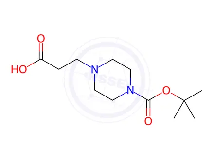 Chemical structure of 3-(4-(tert-Butoxycarbonyl)piperazin-1-yl)propanoic Acid