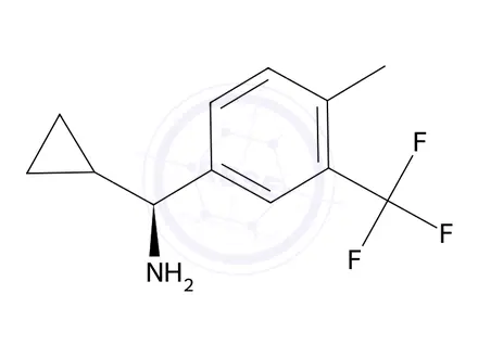 Chemical structure of (S)-cyclopropyl(4-methyl-3-(trifluoromethyl)phenyl)methanamine