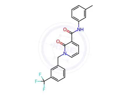 Chemical structure of N-(3-Methylphenyl)-2-oxo-1-{[3-(trifluoromethyl)phenyl]methyl}-1,2-dihydropyridine-3-carboxamide