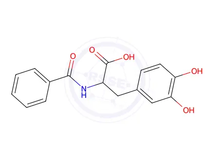 Chemical structure of N-benzoyl-3-hydroxy-DL-tyrosine