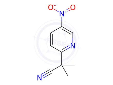 Chemical structure of 2-Methyl-2-(5-nitro-2-pyridinyl)propanenitrile