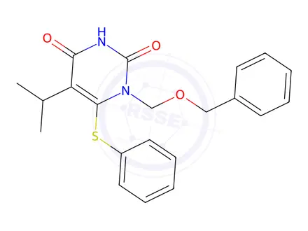 Chemical structure of 1-((Benzyloxy)methyl)-5-isopropyl-6-(phenylthio)pyrimidine-2,4(1H,3H)-dione