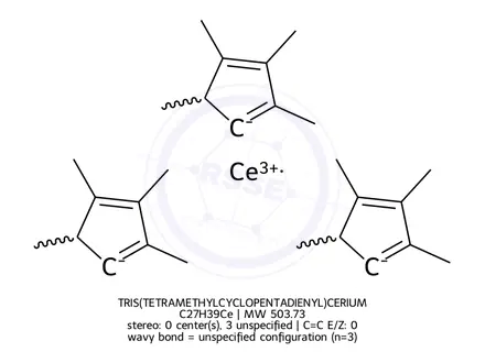 Chemical structure of TRIS(TETRAMETHYLCYCLOPENTADIENYL)CERIUM