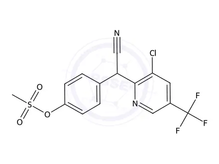 Chemical structure of 4-((3-Chloro-5-(trifluoromethyl)pyridin-2-yl)(cyano)methyl)phenyl methanesulfonate