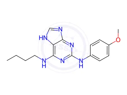 Chemical structure of N6-Butyl-N2-(4-methoxyphenyl)-9H-purine-2,6-diamine
