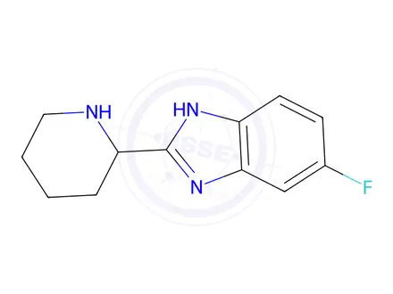 Chemical structure of 6-fluoro-2-piperidin-2-yl-1H-benzimidazole:dihydrochloride