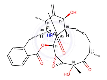 Chemical structure of 19,20-Epoxycytochalasin D