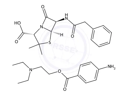 Chemical structure of Procaine penicillin G