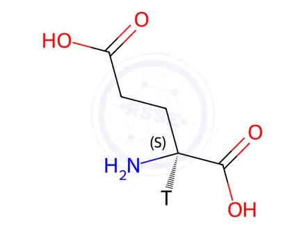 Chemical structure of GLUTAMIC ACID, L-, [3H(G)]