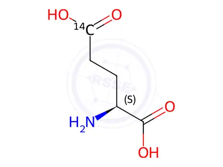 Chemical structure of GLUTAMIC ACID, L-, [5-14C]