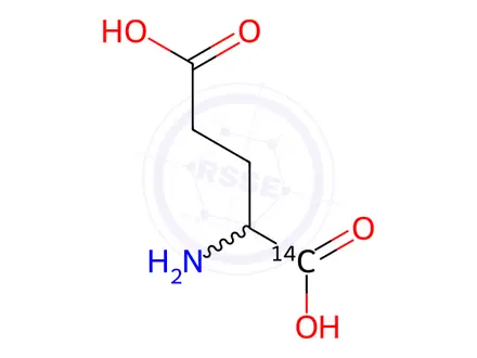 Chemical structure of GLUTAMIC ACID, DL-, [1-14C]