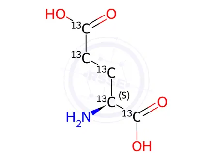 Chemical structure of L-Glutamic Acid-13C5