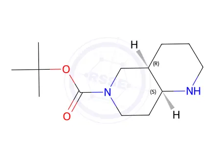 Chemical structure of rac-tert-butyl (4aR,8aS)-decahydro-1,6-naphthyridine-6-carboxylate, cis