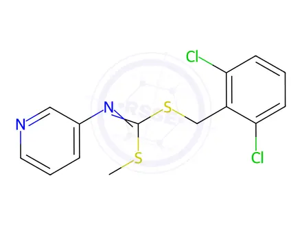 Chemical structure of (2,6-Dichlorophenyl)methyl methyl 3-pyridinylcarbonimidodithioate
