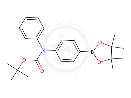 Chemical structure of tert-Butyl phenyl(4-(4,4,5,5-tetramethyl-1,3,2-dioxaborolan-2-yl)phenyl)carbamate
