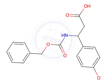 Chemical structure of 3-(((Benzyloxy)carbonyl)amino)-3-(4-methoxyphenyl)propanoic acid