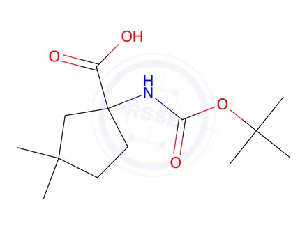 Chemical structure of 1-((tert-Butoxycarbonyl)amino)-3,3-dimethylcyclopentane-1-carboxylic acid
