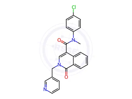 Chemical structure of N-(4-chlorophenyl)-N-methyl-1-oxo-2-(pyridin-3-ylmethyl)-1,2-dihydroisoquinoline-4-carboxamide