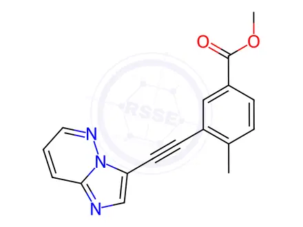 Chemical structure of Methyl 3-(imidazo[1,2-b]pyridazin-3-ylethynyl)-4-methylbenzoate