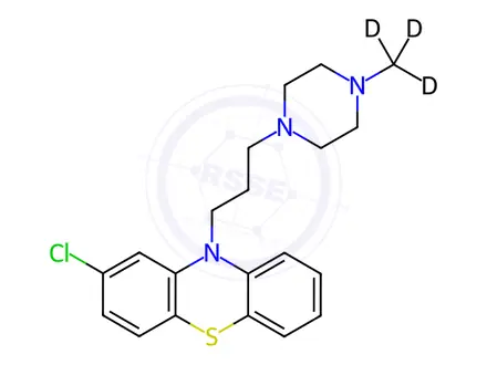 Chemical structure of Prochlorperazine-d3 Dimesylate