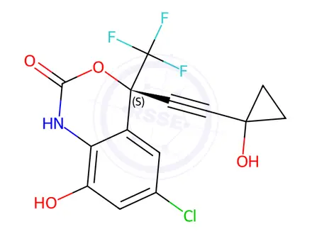Chemical structure of Efavirenz Impurity 15(8,14-Dihydroxy Efavirenz)